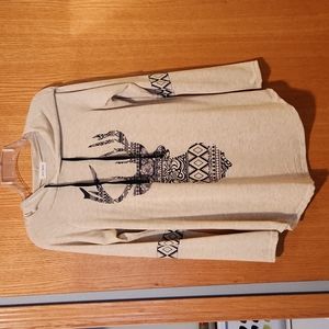 Deer long sleeve hooded top